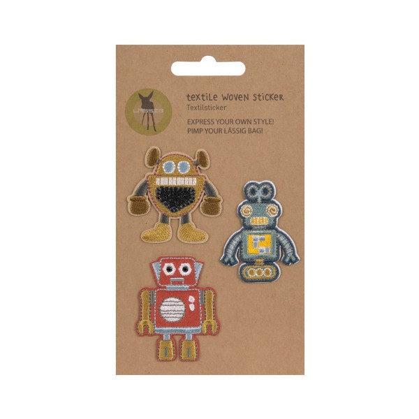 Lässig Robots Textil Sticker 3tlg.