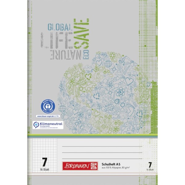 Schulheft A5 Lin 7 16Bl RCP