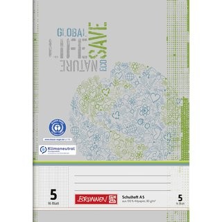 Schulheft A5 Lin 5 16Bl RCP